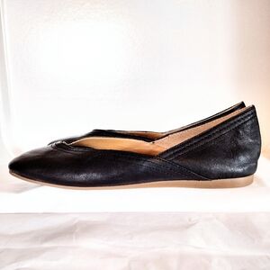 Lucky Brand Black Leather Flat Shoes